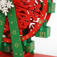 2026 auf Lager Weihnachtliches Holz-Riesenrad Adventskalender 24 Tage Countdown Geschenkbox Wiederverwendbare Heimdekoration Bastelbedarf