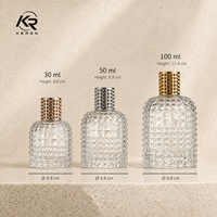 Flacon de parfum en verre texturé, flacon transparent pour parfum, bouchon décoratif, OEM ODM, emballage personnalisé, vente en gros