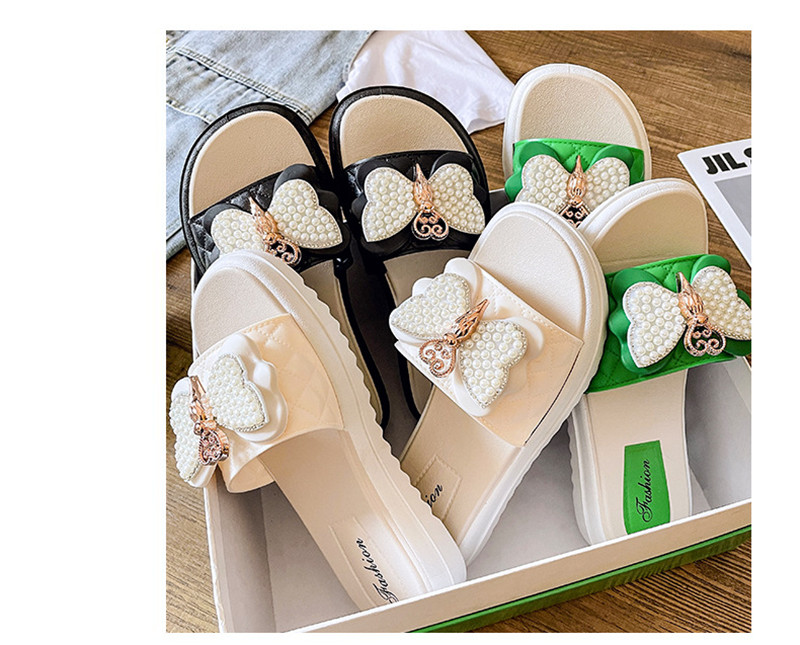 Fashion Casual Flat Shoes Bow Sandals Women Soft Anti-slip Beach Slippers for Ladies