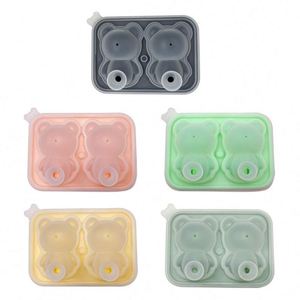 Nouveautés : Moule à glaçons en forme d'ours avec couvercle et entonnoir, crée quatre glaçons en forme d'ours - Product Image 2