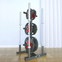 Support de rangement commercial pliable et réglable en hauteur pour haltères, plaques de poids et barres, avec banc intégré