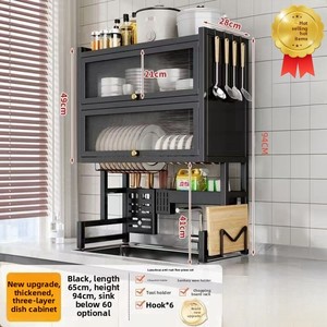 Égouttoir à vaisselle double couche pour cuisine, support de <span class=keywords><strong>rangement</strong></span> pour casseroles et assiettes, à poser sur comptoir ou à fixer sur porte de placard, anti-poussière, pour usage domestique - Product Image 6