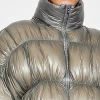 Doudoune surdimensionnée chaude d'hiver pour hommes finition technologique brillante imperméable manteau de ballon décontracté remplissage de plumes longues froncé