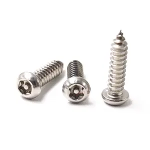 Vis de sécurité ST6.3 x 25mm à tête cylindrique torx, filetage autotaraudeux, vis inviolable