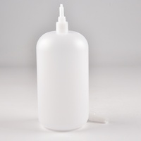 Bouteille en plastique HDPE avec bouchon à vis, personnalisable avec impression de logo, étanche, 500 ml, 1000 ml, pour liquides chimiques et colle