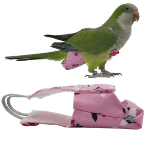 Parrot Diapers / Bird Flight Suits - Reusable, Waterproof, Chinese Style (Size M, 2 Pack)
