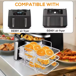 Accesorios para Freidora de Aire <span class=keywords><strong>MJM</strong></span> 304 de Acero Inoxidable - Juego de 3 Rejillas Multicapa para Freidoras de Aire de 4.2-5.8qt - Rango de Temperatura de 40-230 °C - Product Image 5