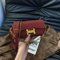 Sac à bandoulière en cuir véritable pour femme, style coréen, avec chaîne, haut de gamme, vintage, polyvalent, petit format carré, fermeture éclair