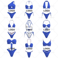 OEM/ODM Personalizado, MOQ 50 Piezas, Traje de Baño de Talla Grande con Bloques de Color para Mujer, Bikini con Estampado a Cuadros, Conjunto de Bikini con Camiseta