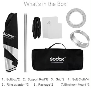 Godox Softbox Rettangolare 60x90cm con Attacco Bowens <span class=keywords><strong>per</strong></span> <span class=keywords><strong>Accessori</strong></span> Studio Fotografico SK400II SL60W - Product Image 4
