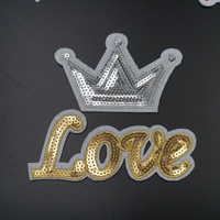 Nouvelle Arrivée Paillettes Appliques Broderie Applique Patch Or Couronne Conception Vêtements Accessoires Vintage Fer sur Patches