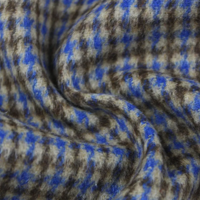 Tweed Wool Check Fabric for Suit Dress Skirt Scarves Y/D Fabric Polyester Woven Plaid OEKO-TEX STANDARD Houndstooth