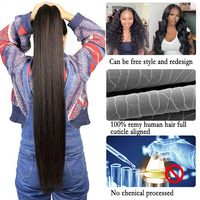Cheveux Humains Vierges Brésiliens 10A 100% Remy, Lot de 4 Paquets, Ondulation Naturelle/Boucles Œuf, Cheveux Lisses à Tisser, 400g/Paquet, Double Trame, 1B