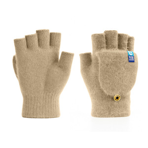 Men's Winter Half-Finger Gloves Flip-Top Knitted Warm Touchscreen For Motorcycle Fishing Outdoor Use - Product Image 2