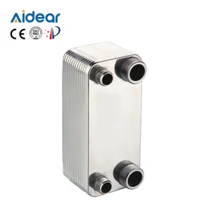 Aidear Newest 304 Stainless Steel 60 Plates Heat Exchanger Beer Wort Chiller 1/2"NPT X 3/4" NPT Thread for Home Beer Brewing