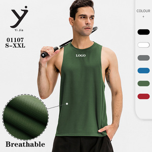 เสื้อกล้ามฟิตเนสผู้ชายน้ำหนักเบา คอกลม แห้งเร็ว สำหรับเล่นกีฬา วิ่ง ออกกำลังกาย มีหลายสี รับสกรีนโลโก้ - Product Image 1