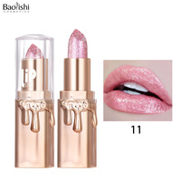 Rouge à lèvres crème végétalien scintillant hydratant longue tenue effet diamant pour scène et fêtes, vente en gros, marque privée