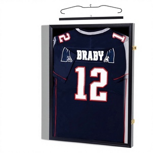 Cadre <span class=keywords><strong>de</strong></span> présentation et <span class=keywords><strong>de</strong></span> rangement noir en jersey fait main, à ouverture rabattable, pour football, basketball et photos, pour l'exportation, vente en gros - Product Image 1