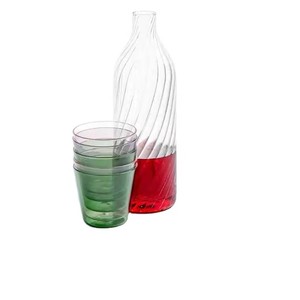 <span class=keywords><strong>Pichet</strong></span> transparent à nervures diagonales personnalisé <span class=keywords><strong>avec</strong></span> tasse courte transparente assortie et <span class=keywords><strong>bouchon</strong></span> en verre - Product Image 4