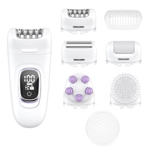 Depiladora eléctrica 5 en 1 con luz LED y puerto tipo C para mujeres, depilación de cuerpo completo, uso en seco y húmedo - Product Image 2