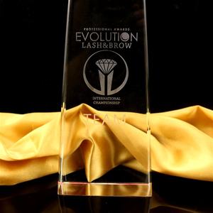 Nouveau Design Crystal Diamond Award Trophée pour Cadeaux/Red Diamond Trophy Awards/l Trophée en verre vierge Boîte cadeau transparente sculptée en 3D - Product Image 5