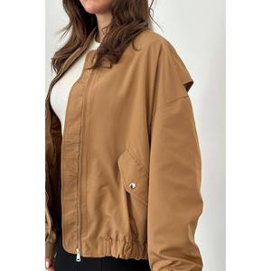 Vestes bomber patchwork camel pour femmes en gros - Product Image 2