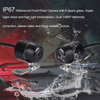 Caméra de tableau de bord pour moto 3 "1080p hd Casque Moto Vélo Moto WiFi Double Caméra Dvr Vision Nocturne Étanche Enregistreur de Conduite