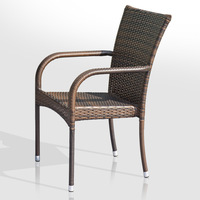 Fauteuil d'extérieur en rotin au design nordique, avec structure en aluminium, chaise de loisirs individuelle pour maison, jardin, patio, balcon, tressage simple