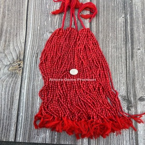 Brins de perles de pierre de Rosarita rouge naturelle pour la fabrication de bijoux, fournitures d'artisanat de bricolage, perles de pierres précieuses en gros pour bracelets - Product Image 1