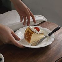Assiette à dessert ovale en porcelaine rétro de luxe léger, sous glaçure, couleur unie, compatible micro-ondes, pour mariage et fêtes, haute valeur