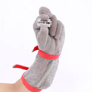 ODN/OEM harga pabrik sarung tangan kerja aman antipotong baja tahan karat tahan robek sarung tangan jala kawat untuk dibeli