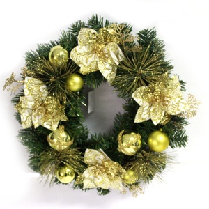 Mini ornement décoratif <span class=keywords><strong>de</strong></span> noël 24 pouces, fleurs artificielles suspendues, couronnes <span class=keywords><strong>de</strong></span> pin décoratives - Product Image 5
