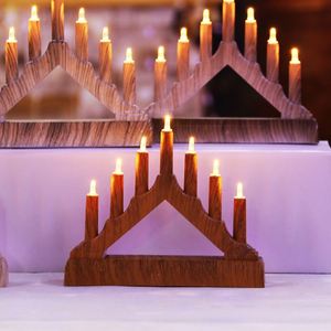 Offres Spéciales : Fournitures de Décoration de Noël – Pont de Bougies en Plastique Couleur Bois de 7L à Piles pour Ornement Festif ou Éclairage Décoratif Domestique - Product Image 2