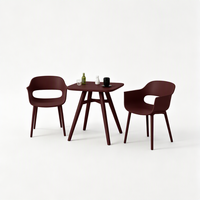Ensemble de meubles d'extérieur en plastique personnalisé pas cher, 3 pièces, table et chaises pour hôtel, jardin, patio, balcon, café