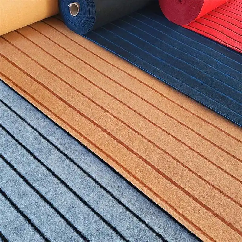 Comercial de Fieltro de Poliéster con aguja no tejida de golpe alfombra color doble jacquard alfombra roja