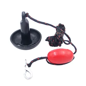 Kit d'ancre champignon Ancre marine en vinyle PE noir Ancre de yacht de pêche avec corde et flotteur Accessoires de bateau