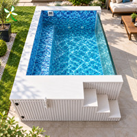 Meilleure Offre : Piscine Conteneurisée Hors Sol en Fibre de Verre avec Jets de Spa, Jacuzzi Extérieur Préfabriqué Portable pour Location de Toit en Vacances