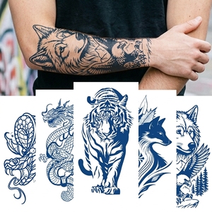 Nouveaux autocollants de <span class=keywords><strong>tatouage</strong></span> inspirés de jus de plantes, avec totems <span class=keywords><strong>animaux</strong></span>, imperméables, résistants à la transpiration, parfaits pour hommes et femmes, pour la moitié du bras - Product Image 6
