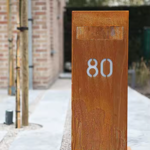 Buzón de jardín al aire libre independiente moderno estilo Vintage acero Corten duradero Fácil instalación impermeable - Product Image 2