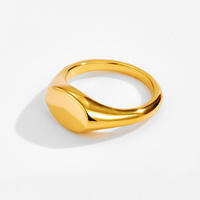 Edelstahl-Schmuck Anlauffreie Ringe für Männer und Frauen 18K Vergoldet Blanko Gravierbar LOGO Name Hochzeit Ewigkeits-Verlobungsring