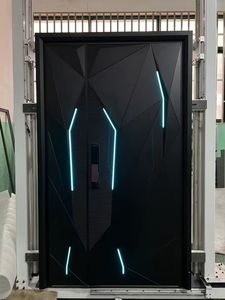 <span class=keywords><strong>Porte</strong></span> <span class=keywords><strong>d</strong></span>'<span class=keywords><strong>Entrée</strong></span> Extérieure en Acier de Sécurité de Fabrication Chinoise, Design Simple, <span class=keywords><strong>Porte</strong></span> de Sécurité en Acier Moderne pour Maison - Product Image 2