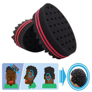 Logo personnalisé de marque éponge Twist Hair Magic Double face Wave Curly Hair Twist éponge <span class=keywords><strong>mousse</strong></span> pour hommes noirs - Product Image 3