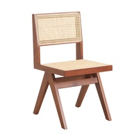 Chaises de salle à manger en rotin modernes pour intérieur, dossier en cannage, mobilier de restaurant et de loisirs