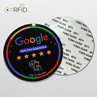 Tarjeta NFC de Acrílico de 8 cm Lista para Enviar, Etiqueta NFC con Chip 213, Adhesivo Redondo de PVC, Tarjeta NFC para Reseñas de Google
