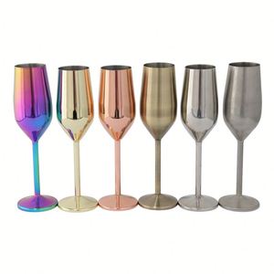Electroplated Gold Iridescent Black 304 Stainless Steel <b>Goblets</b> <b>Wine</b> Glasses for Luxury Wedding Receptions - Product Image 3
