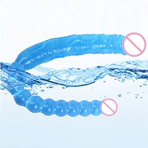 قضيب اصطناعي مزدوج الطرف بطول 17.7 بوصة مقاوم للماء وواقعي ومرن، ألعاب جنسية للبالغين للمثليات والأزواج - Product Image 1