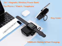Banco de energía Magsaferred de carga rápida con pantalla Led Banco de energía inalámbrico magnético Enchufe de CA Cargador de pared de 22,5 W PowerBank 10000mAh