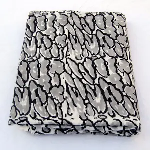 Diseñador indio hecho a mano bloque impreso algodón gris tela ropa usada suave hogar textil tela Material para artesanía al por mayor