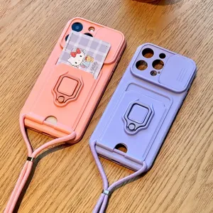 เคสซิลิโคนกันกระแทกและป้องกันรอยนิ้วมือ พร้อมฝาปิดเลนส์กล้องแบบเลื่อน สำหรับ 11-17 <span class=keywords><strong>Pro</strong></span> <span class=keywords><strong>Max</strong></span> - Product Image 2