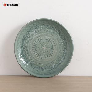 Eco-Friendly 16-Piece Morden Luxury Green <b>Stoneware</b> <b>Dinnerware</b> <b>Sets</b> Customizable Pattern Home Hotel Restaurant Party Kitchen Use - Product Image 4